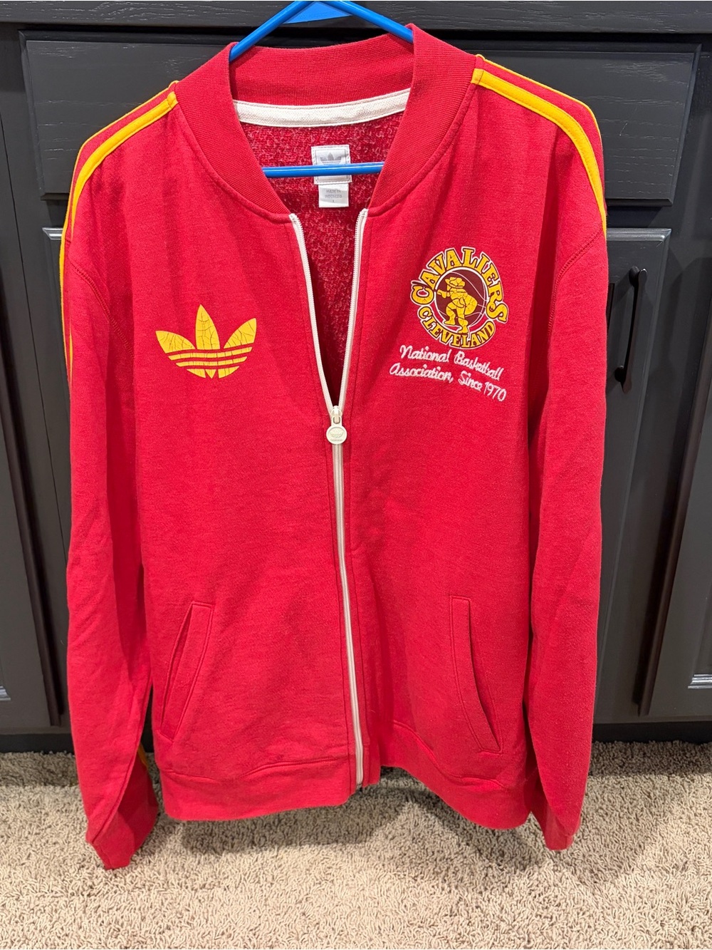 CLEVELAND CAVALIERS CAVS ADIDAS MENS LARGE ZIP-UP JACKET COAT SWEATSHIRT